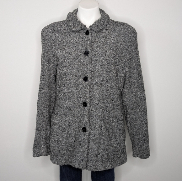 Sandro Jackets & Blazers - Sandro grey soft fuzzy long sleeve button up jacket L